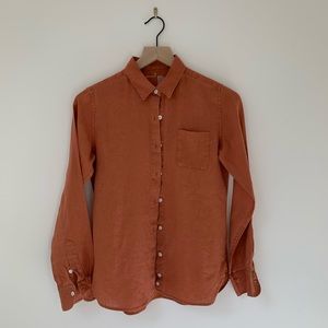 MUJI linen terra-cotta shirt